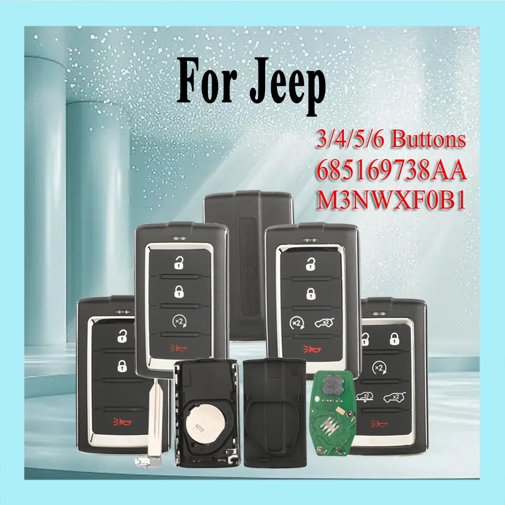 

Кнопки jingyuqin 3/4/5/6, для Jeep Grand Wagoneer 2021-2022, артикул: 685169738AA/M3NWXF0B1, смарт-карта, удаленный ключ от машины