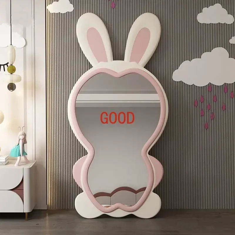 TAO Rabbit Cute Mirror Korean Kawaii Full Body Aesthetic Floor Luxury Mirror Bedroom Big Standing Hogar Y Decoracion Room Decor