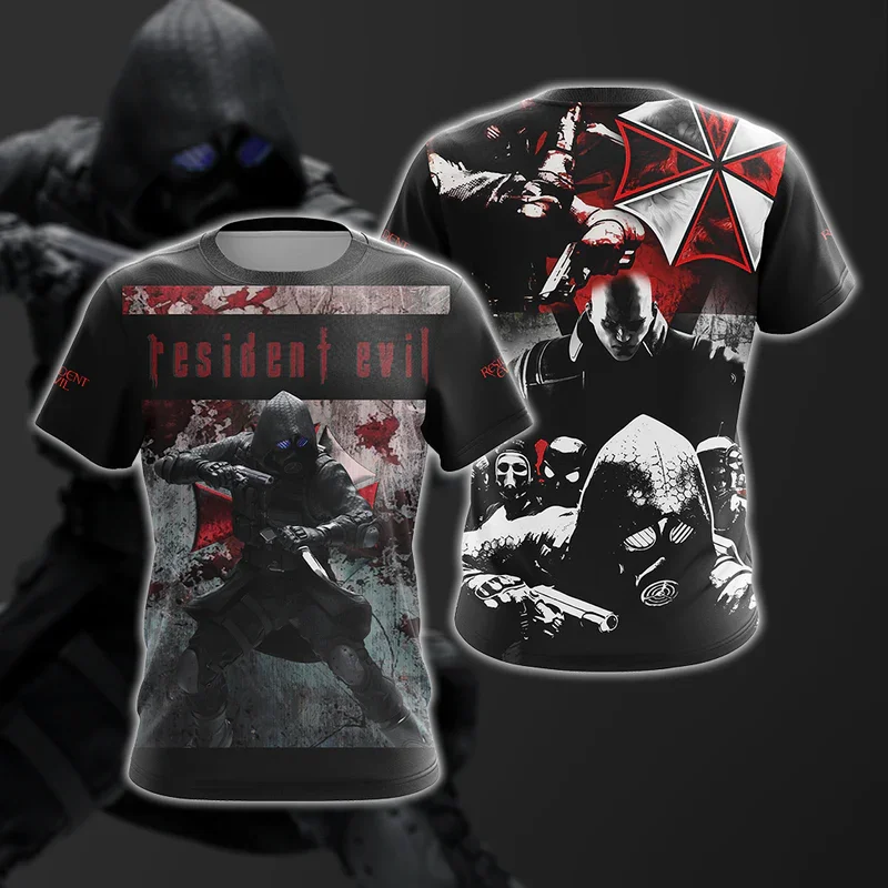 New Horror Games Resident Evil 3D Print Men Women Short sleeve O-neck Tshirts Hip Hop streetwear Casual Top Unisex clothing