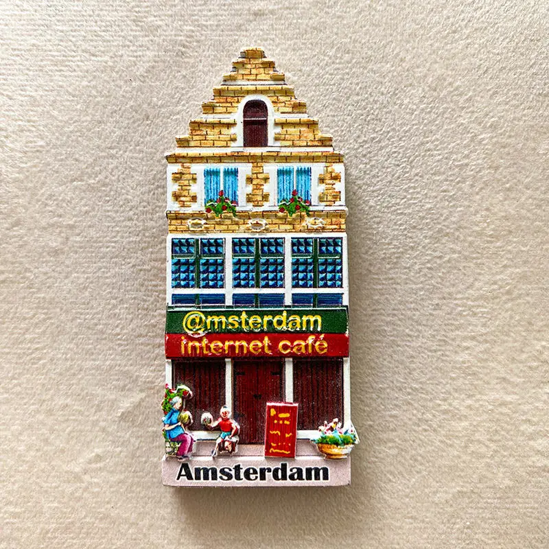 

Amsterdam, Netherlands Travel Souvenir Fridge Magnet House Architecture 3D Magnetic Gift