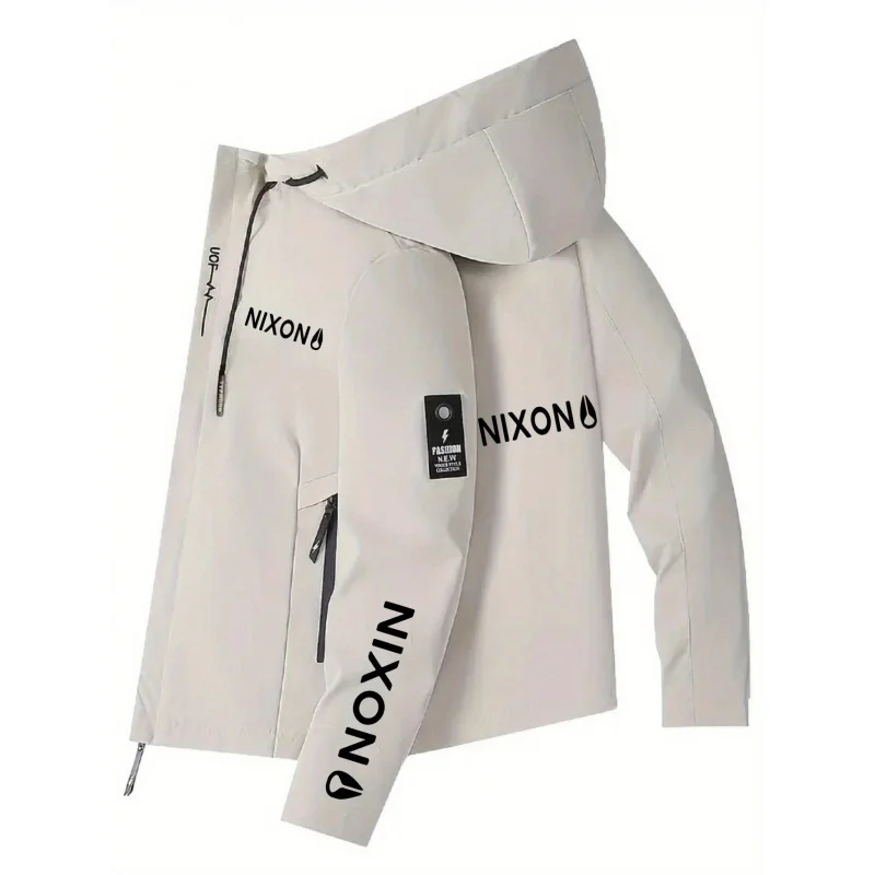 

Мужская бейсбольная куртка с капюшоном MenNIXON Flag - куртка в уличном стиле на молнии, повседневная одежда для весны и осени