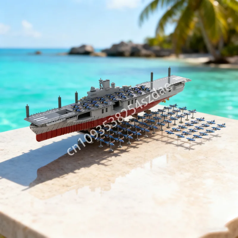 

12504 шт. MOC USS Intrepid CV, модель лодки, строительные блоки, конструкция, сделай сам, креативная идея, кирпичная игрушка, детский рождественский подарок на день рождения