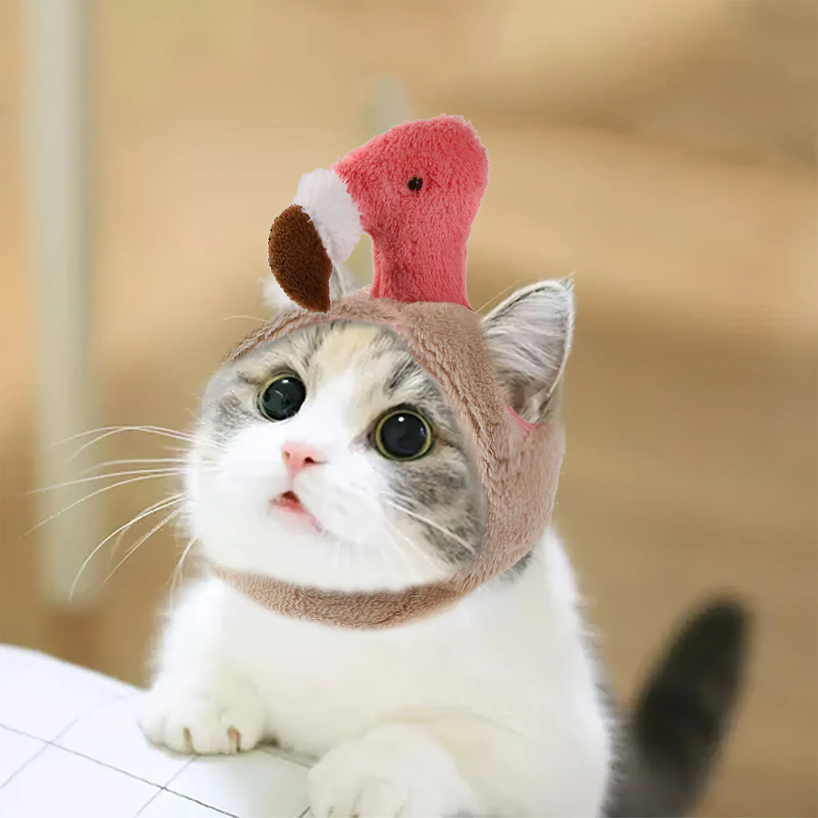 Premium Flamingo Pet Headgear for Small Pets Soft Breathable Material Perfect for Daily Wear Weekend Fun Birthday Celebrations
