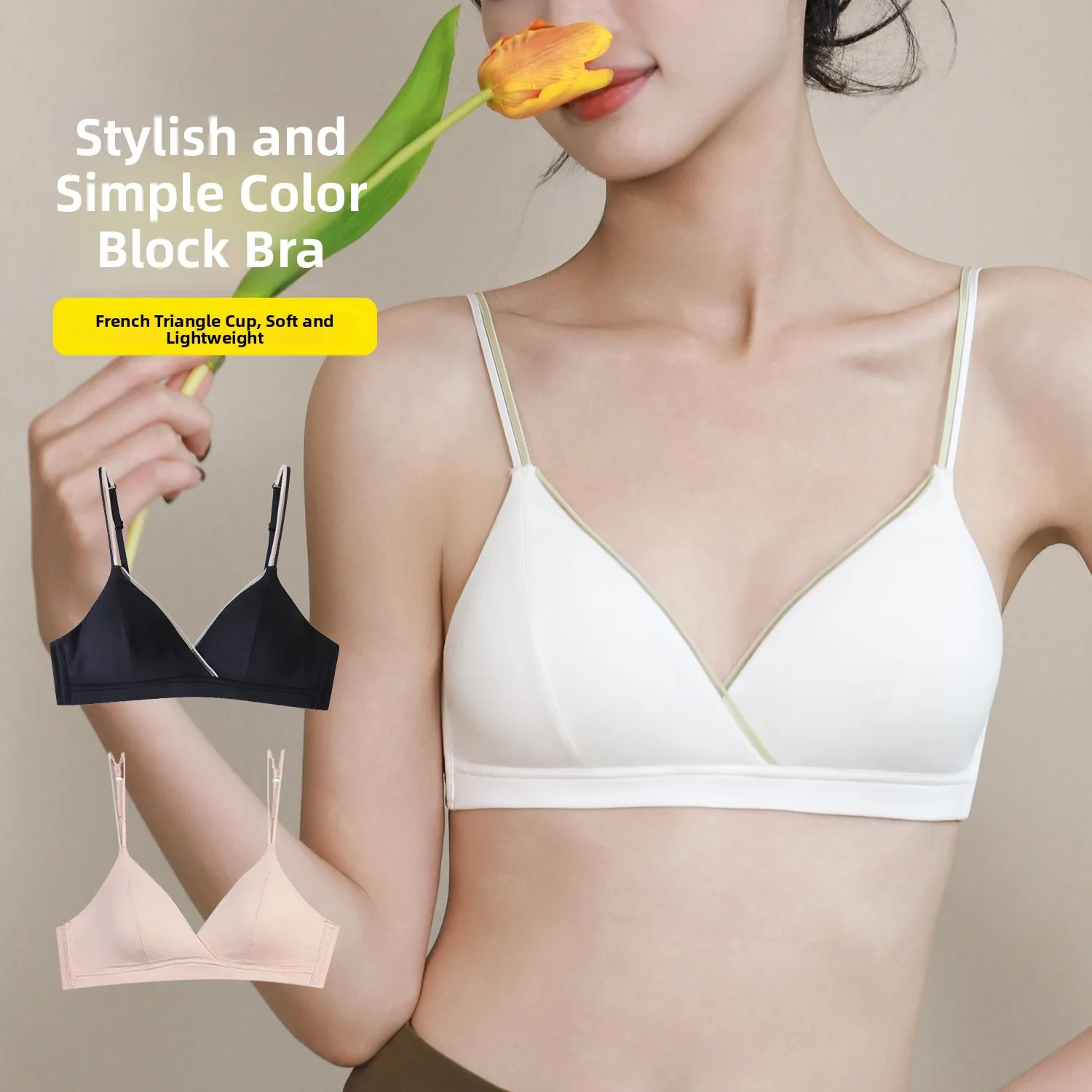 

Pure Cotton Wireless Bra Women's Invisible Thin Style Underwear Comfortable Breathable Seamless Design with Steel Ring