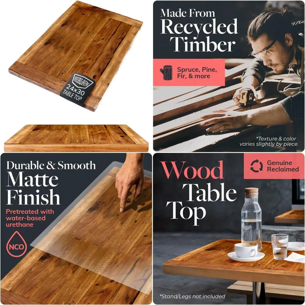 

Upcycled Wooden Table Top - Rustic Solid Wood for Signs, Counters, and Kitchen Tables