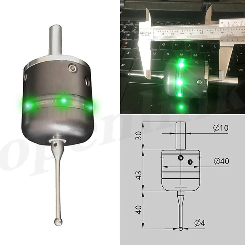 Latest Cnc Three-coordinate Probe Center Rod 40mm 3d Photoelectric Edge Finder Probe Probe Center Rod With Steel Tungsten Probe