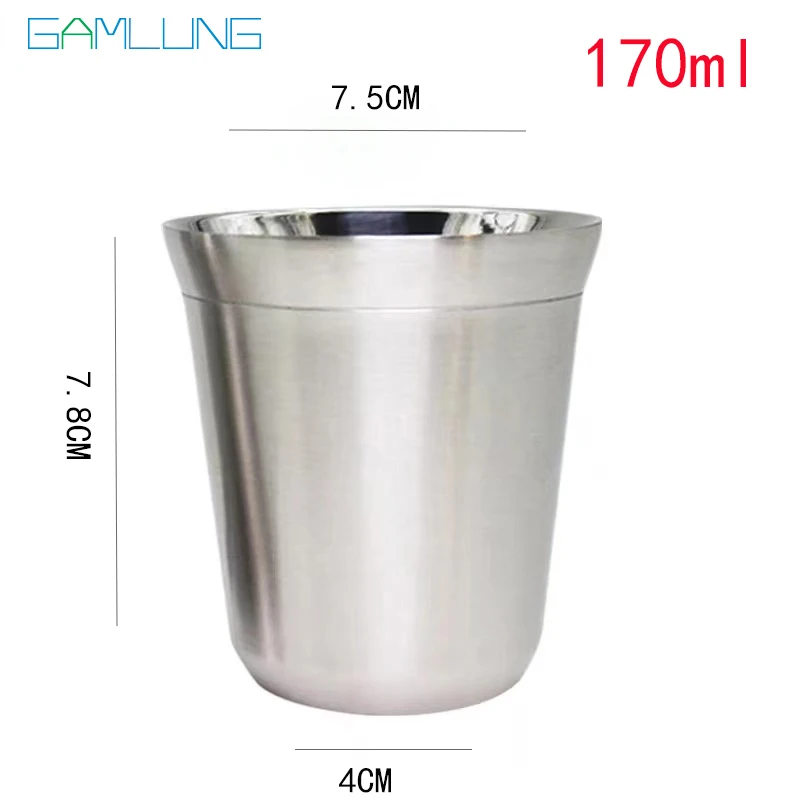 GAMLUNG Pixie Nespresso Espresso كوب قهوة من الفولاذ المقاوم للصدأ كوب قهوة كوبانور كوب قهوة 2 قطعة مع محرك واحد 170 مل #5