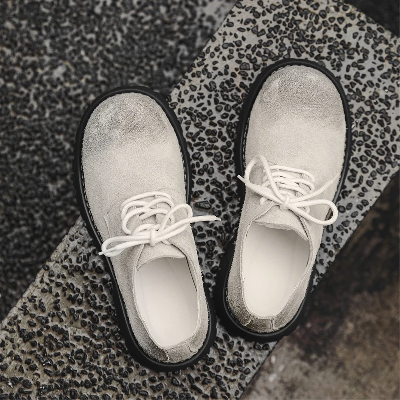 

Туфли дерби, мужская обувь, новая замшевая кожа в стиле ретро с градиентом цвета, увеличивающая рост, повседневная молодежная модная обувь для поездок на работу