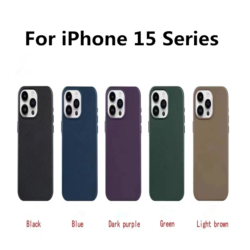 2024 Luxury Leather For iPhone 15 Pro Max Plus Strong Magnet Case For Magsafing Cover Wireless Charging Drop Protect Covers