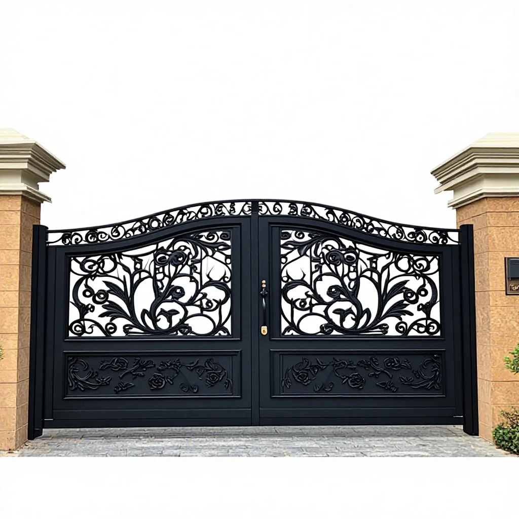 Custom Rustproof Anti Theft Driveway Door Entry Iron Gate Wrought Iron Main Gate Iron Gate