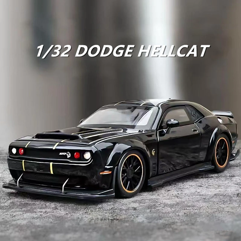 1/32 Dodge Challenger SRT Redeye Hellcat Legering Miniatuur Auto Model Schaalmodel Auto Diecast Metaal Geluid & Licht Kinderen speelgoed Auto