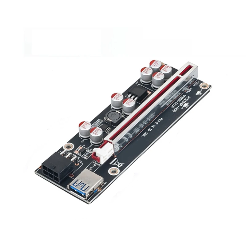 PCI-E Pcie Riser 009S PLUS Professional Express 1X 4X 8X 16X extensor PCI E USB Riser 009 GPU 6 pines tarjeta SATA 15 pines