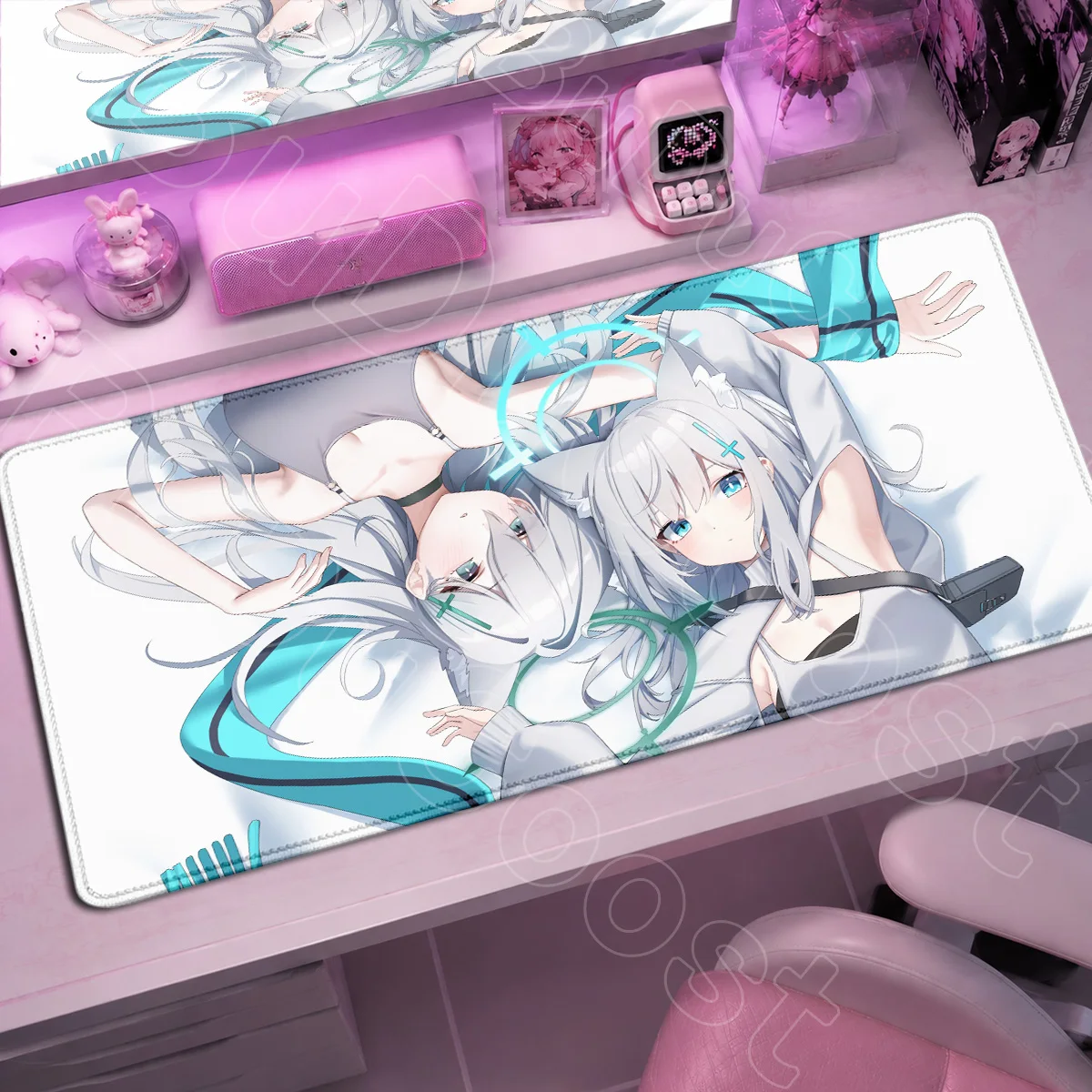 HD Printing Rubber Gamer Computer Keyboard Mat Office Desk Decoration Carpet Large Game Blue Archive Sunaookami Shiroko Mousepad