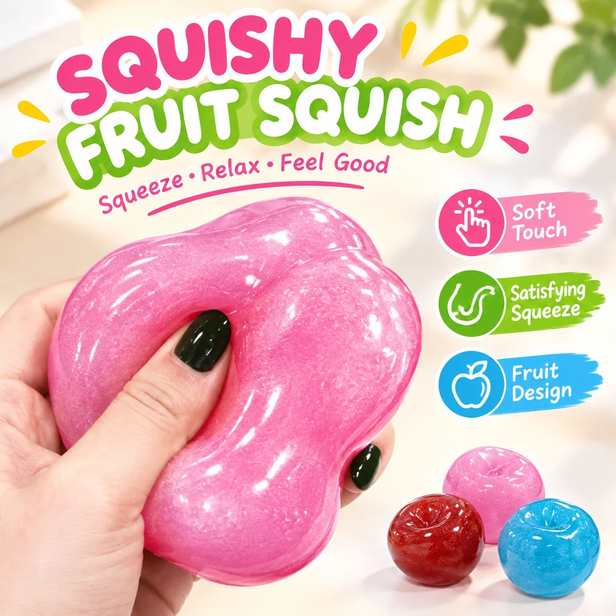 Cross Border Amazon Hot Selling Smoothie Ball Squishy Toy Stress Relief Decompression Vent Fidget Squeeze Toy Kids Adults Gift