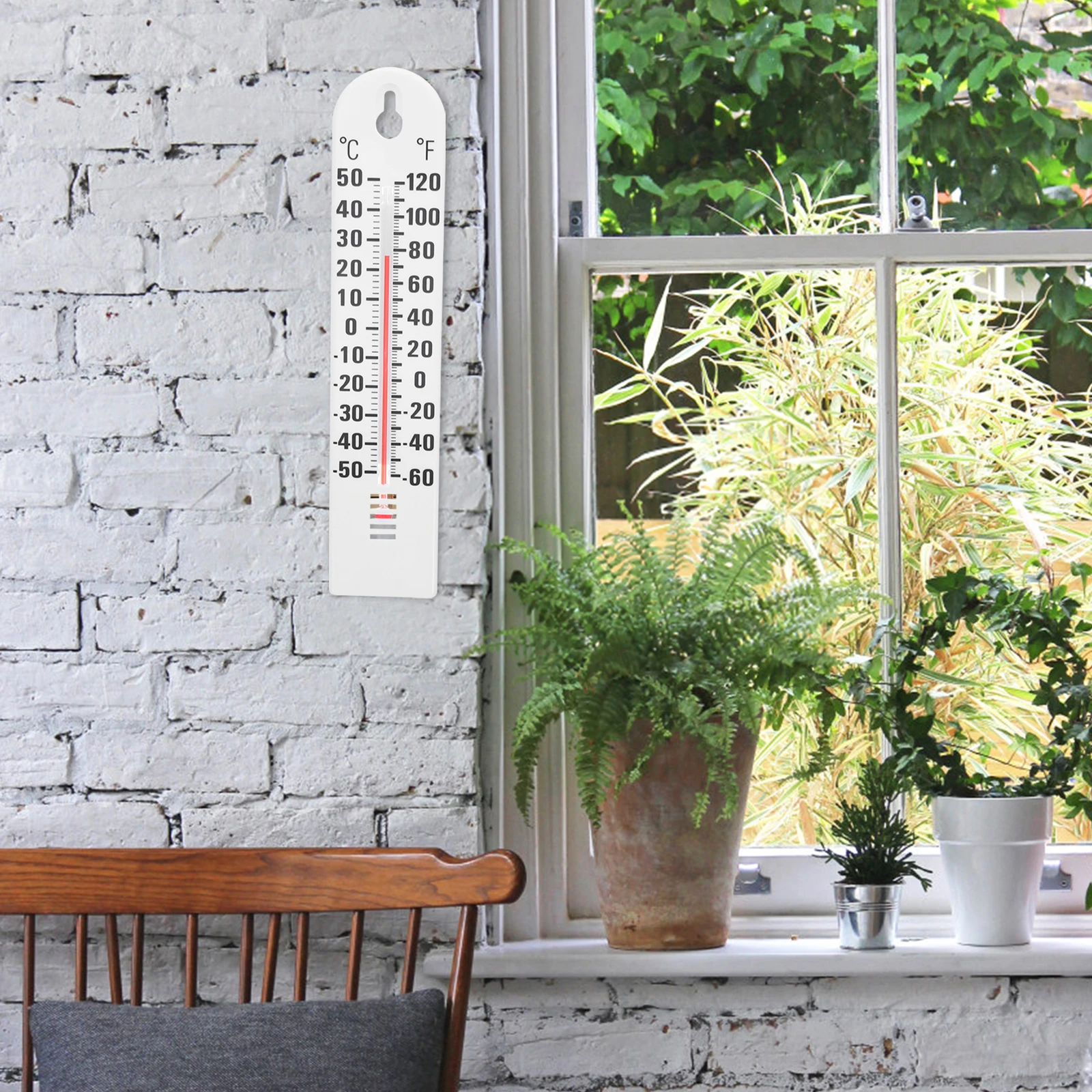 

2pcs Wall Thermometer: Indoor Room Thermometer For Home Garden Cold Storage Clear Display Wall Mounted Temperature Monitor For