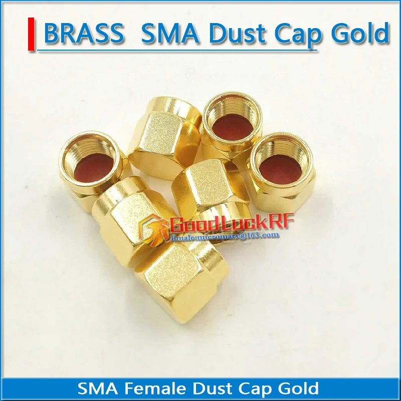 1X Pcs SMA Female Dust Cap Resistor RF coaxial Terminator Dust Cap Protective Cover Brass Adapters Nickel & Gold plating