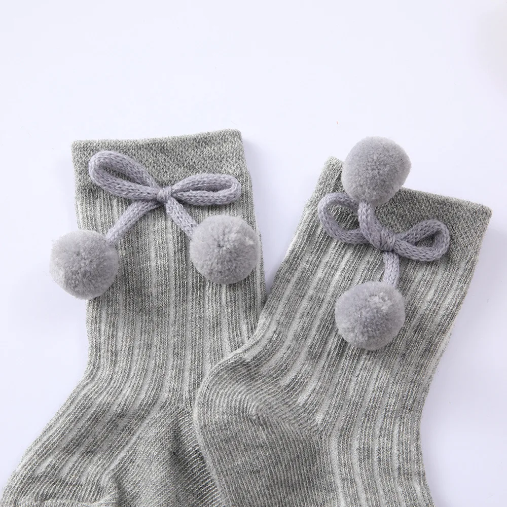 Baby Middle Tube Socks Kids Toddlers Girls Cute Bow Soft Cotton Baby Socks Bowknot Christmas Socks 6-18Months Baby Girl Socks