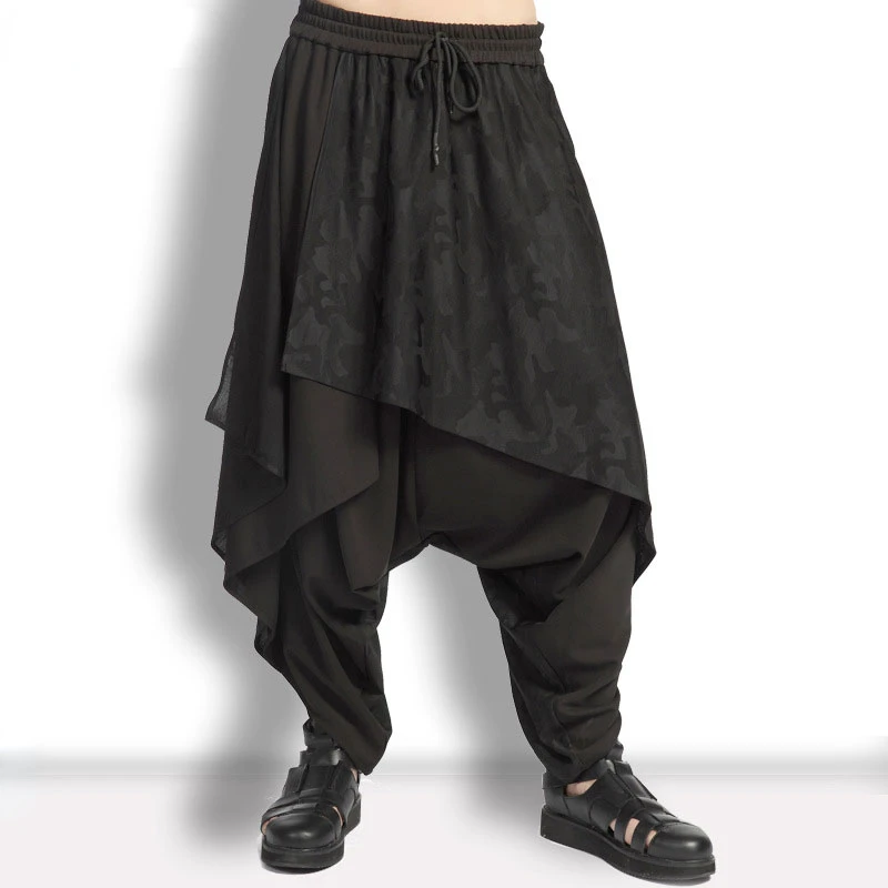 Mens Medieval Steampunk Baggy Joggers Sweatpants Punk Pirate Renaissance Gothic Drop Crotch Trousers Halloween Cosplay Costumes