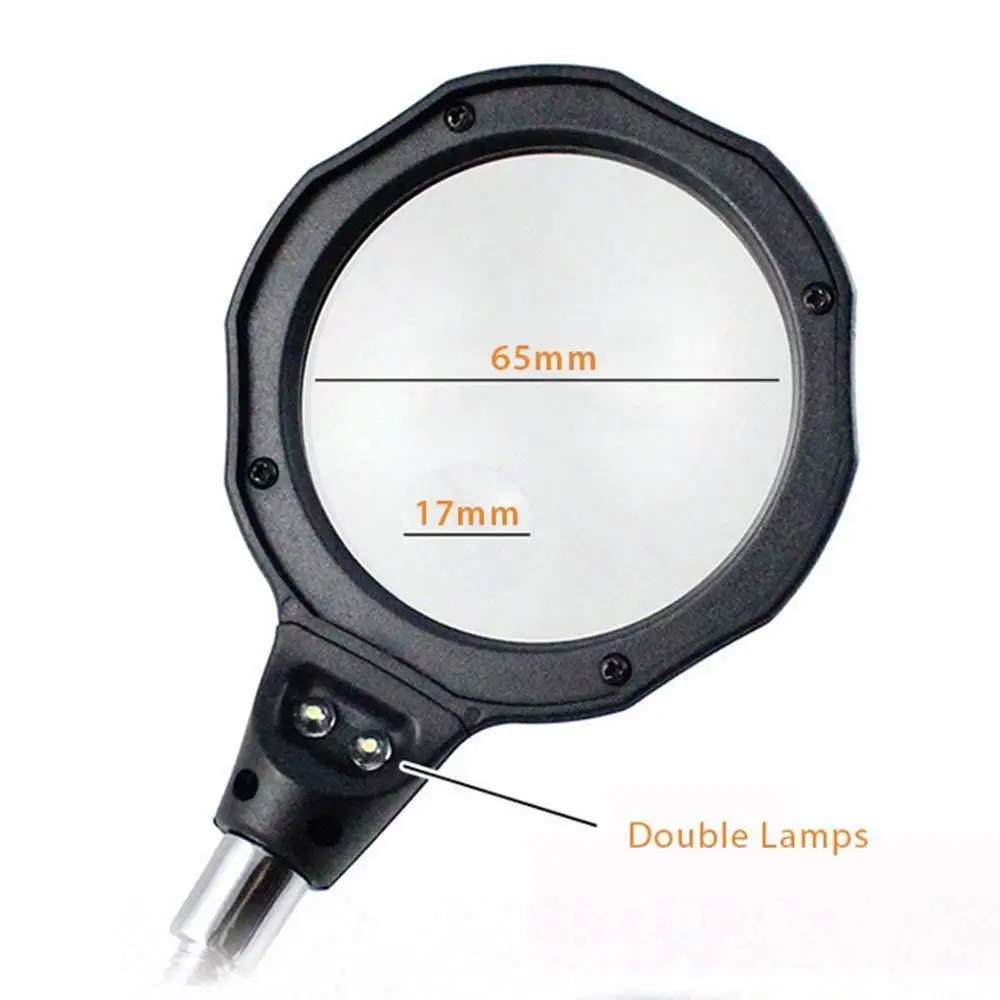 MG16126-A 3 in 1 Welding Magnifying Glass Auxiliary Clip Magnifier with LED Lighting Soldering Solder Iron Stand Holder