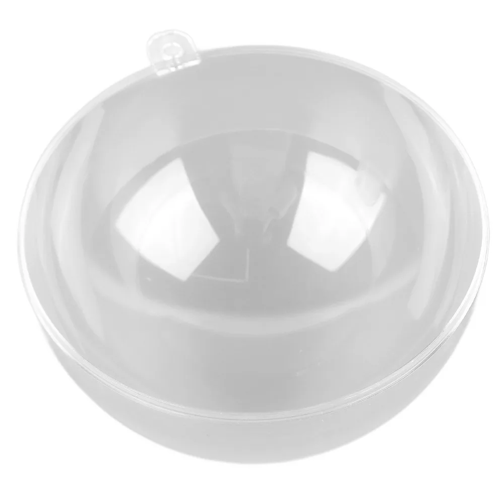 10pcs 3.94in Clear Fillable Ball Transparent PS Plastic Transparent Hanging Ornament Hanging Hole Ball Assembly Decor Ball