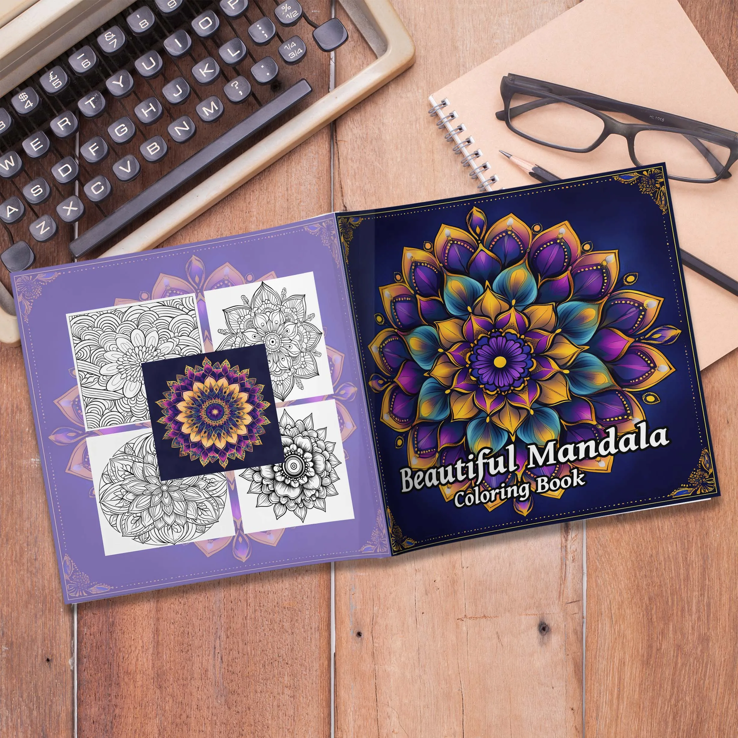 BeautIful Mandala Art Coloring Book 24Pages Gift For Birthday Party Relieve Stress Kill Time Graffiti Painting Drawing