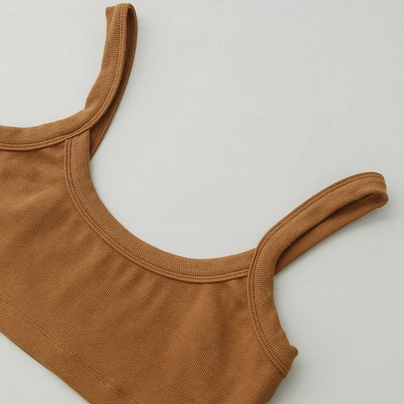Gestrickte Baumwolle Frauen Rohr Top Stretchy Rippen Ärmellose Streetwear Schlank Weiß Crop Tops Sexy Sommer Tops Cami Femme – Detail 15