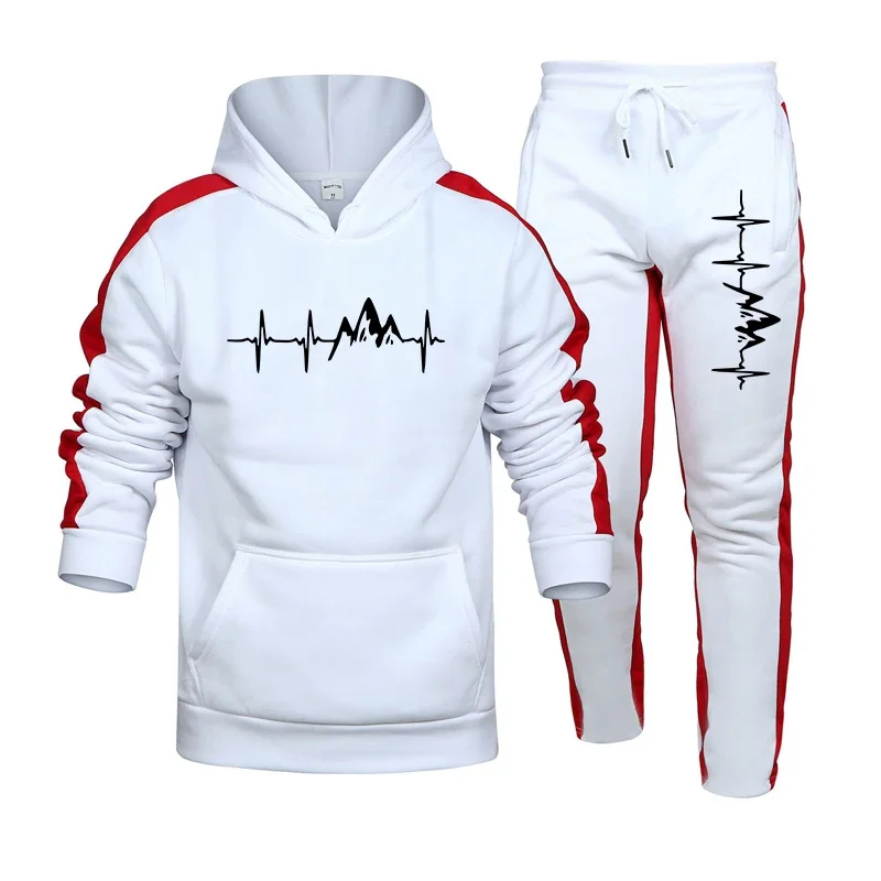 

Комплект мужской спортивной одежды, толстовка с капюшоном с принтом, мужская и женская спортивная одежда.