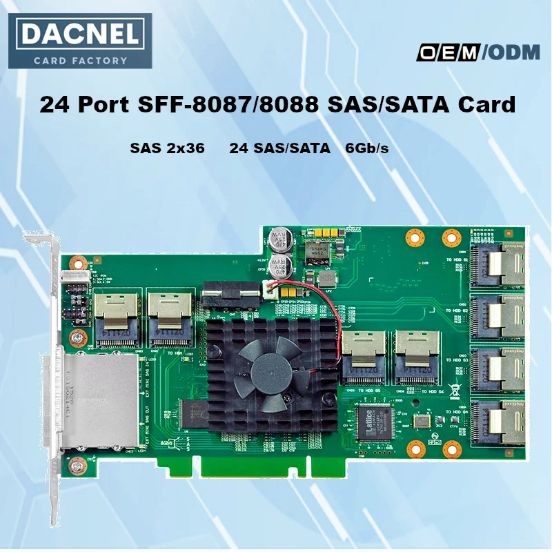 

SFF-8088 to 24 Port SFF-8087 SAS/SATA Adapter Card SAS2X36