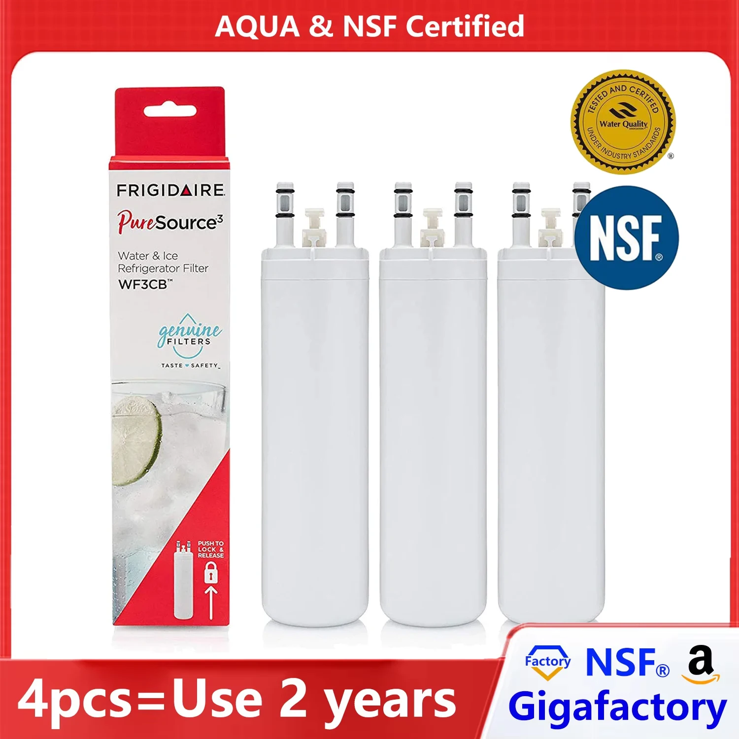 Fast US Shipping NSF Certified Refrigerator Water Filter for Pure Source 3, WF3CB, Genuine, Brand, 706465, 242069601, 242086201