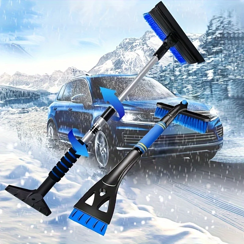 3-in-1 Retractable Car Snow Shovel & Ice Scraper - Durable ABS, Non-Electric, Perfect for Winter Defrosting & Snow Removal Cars