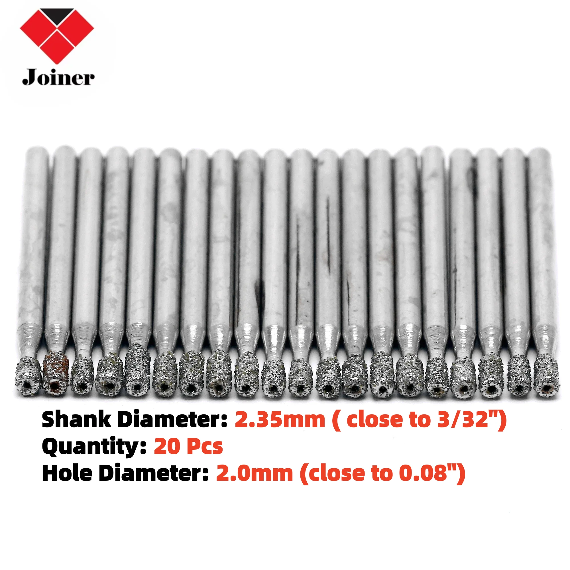 

20Pcs 2mm 0.08" inch Diamond Hole Saws Core Glass Drill Bits Coated Drilling Cutter Masonry Tools for Stone Marble Tile Granite