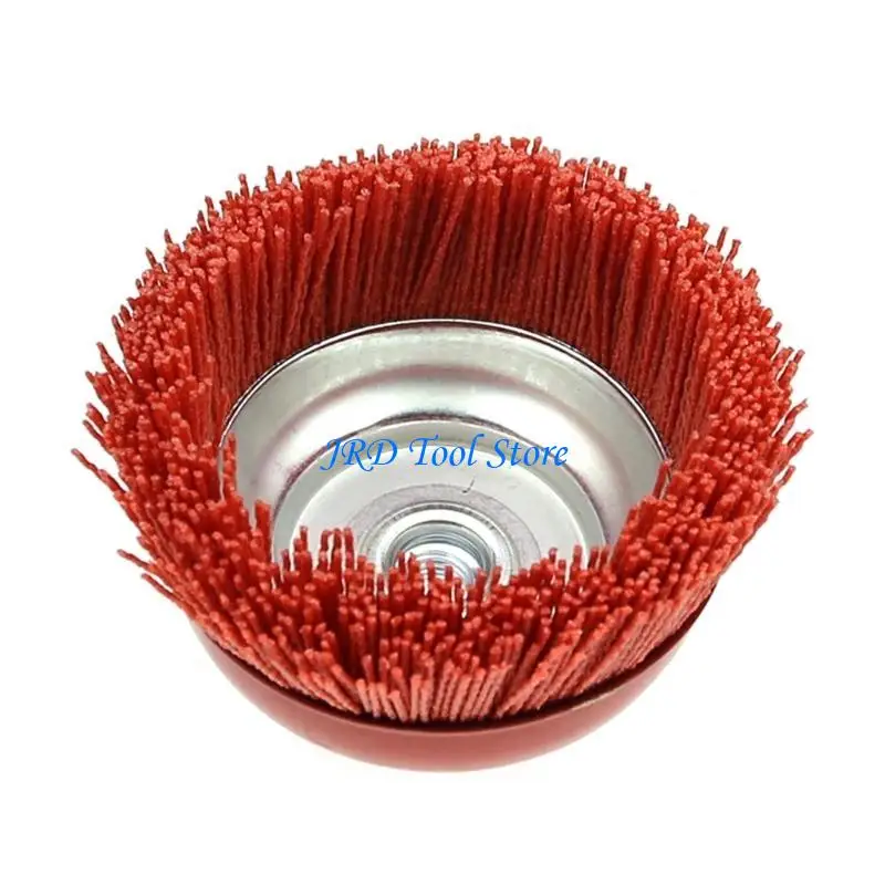 A2UD 1PIECE 100MMX M14 كوب نايلون فرشاة الكشط P80 POLLEMER-ABRANTIVE CHEM
