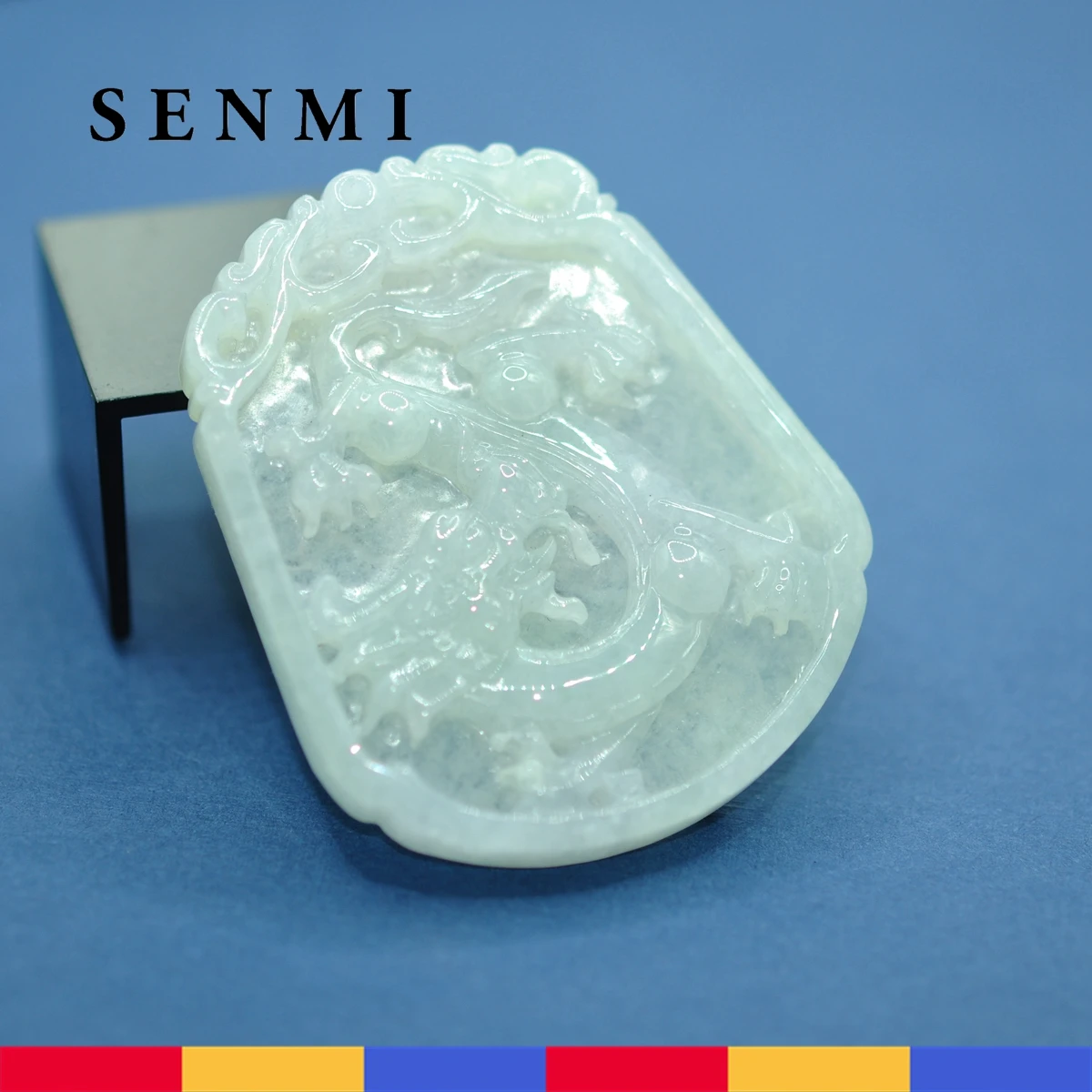 

SEMNI 100% Natural Burmese Jade Dragon Pendant Emerald Necklace Gift Light Green Luxury Fine Jewellery for Men Father Friends