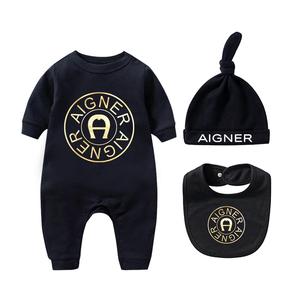 ملابس لحديثي الولادة بدلة خريف للأطفال 2025 رائجة البيع قبعة جديدة وشاح مريلة طقم بذلة بأكمام طويلة للرضع الذكور