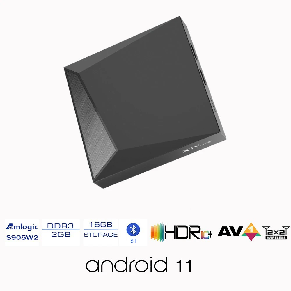 Imagem -06 - Xtv Air Meelo Android 11.0 Caixa de tv Inteligente Media Player Hd2.1 bt Amlogic S905w2 Hdr Ethernet 100m Av1 H.265 4k Uhd