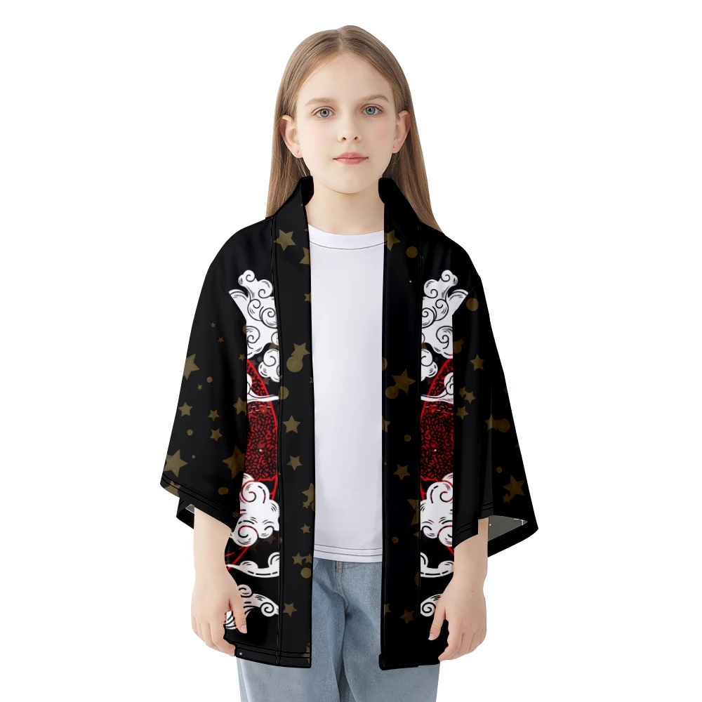 Harajuku موضة الثعلب طباعة ثوب الكيمونو الياباني التقليدية خمر الشارع الشهير سترة رداء النساء الرجال Haori توب يوكاتا #3