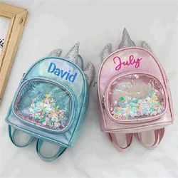 Baby Children's Bag New Cartoon Cute Unicorn Mini Backpack Personalized Name Kindergarten School Bag Custom Baby Gift Backpacks