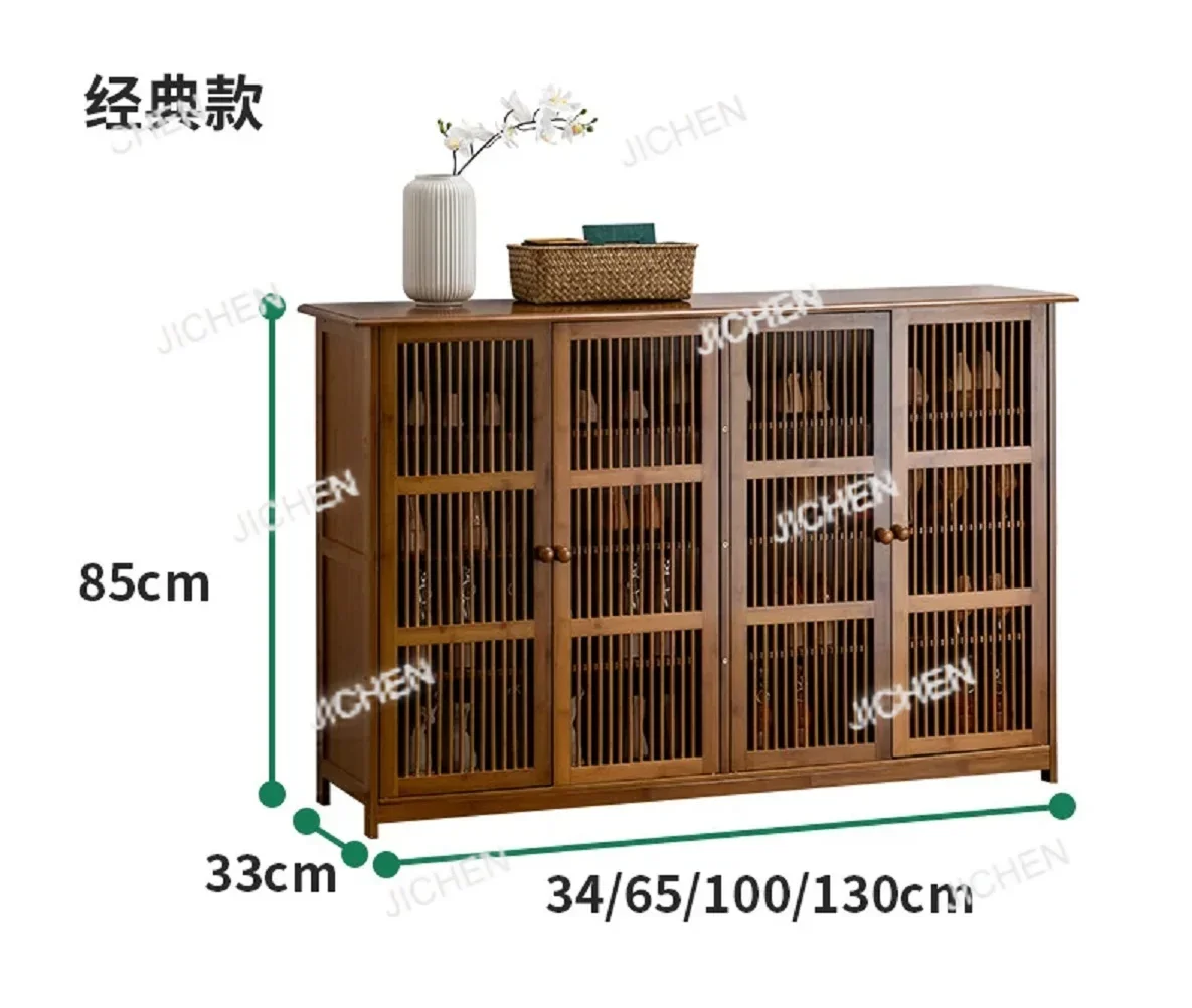 JC JC Home Entrance Bamboo Storage Rack Multi-function Large Capacity Storage Multi-layer Dustproof Shoe Rack Storage Cabinet