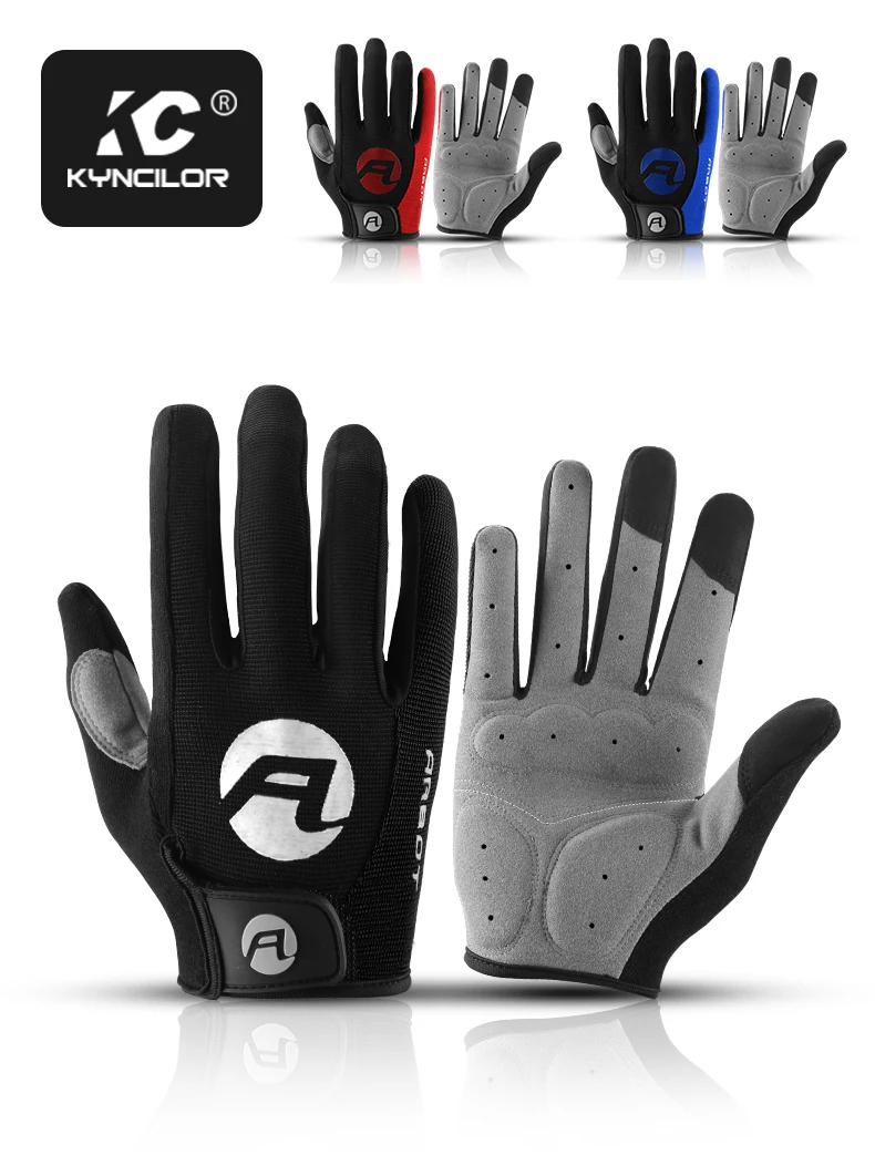 

Kyncilor All Finger Cycling Gloves Mountain Bike Motorcycle Gloves Protective Pads Breathable Shock Absorption Gloves