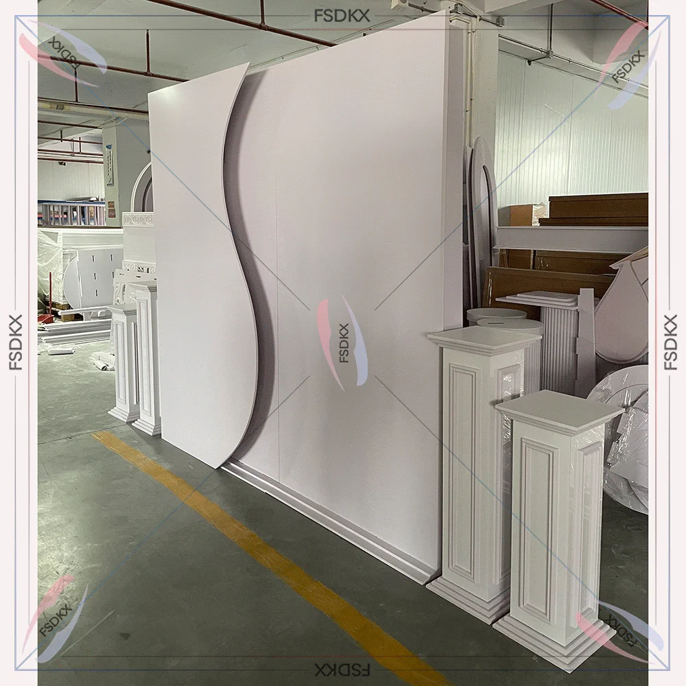 

FSDKX Factory wedding event supplies customized arch shape pvc backdrop stand for stage decoration