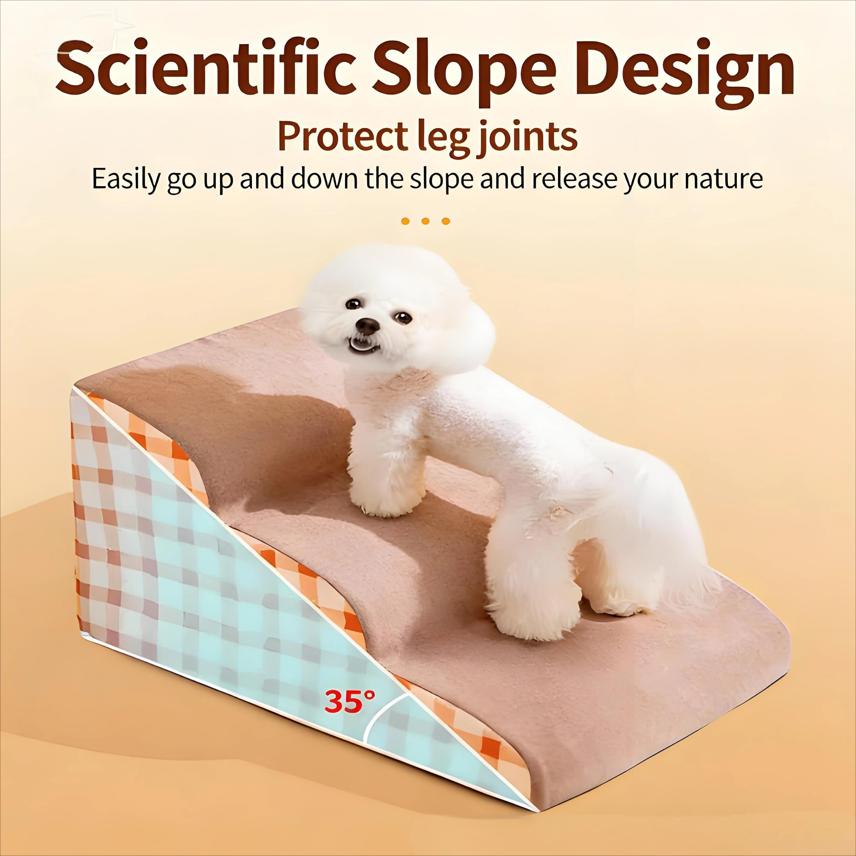 Escalier pour animaux de compagnie en mousse, 2/3 marches, rampe antidérapante pour petits chiens et chats, protection des articulations, lit, canapé, échelle, lavable, anti-rayures, stable