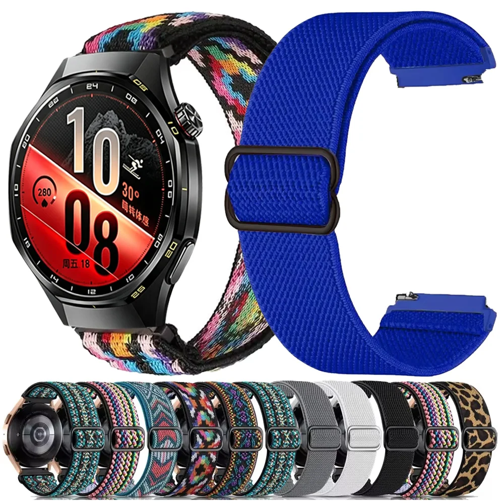20mm 22mm Nylon Braided Loop Strap For Huawei Watch 5 GT7-6-5-4 46mm Bracelet Wristband Adjustable Huawei Watch GT7-6-5 Pro 46mm