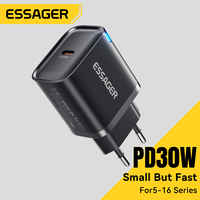 Essager 30W Fast Charger PD Charger For iPhone 16 15 14 13 Huawei Quick Charger PD3.0 QC3.0 Phone Charger Type C Tablets Charger