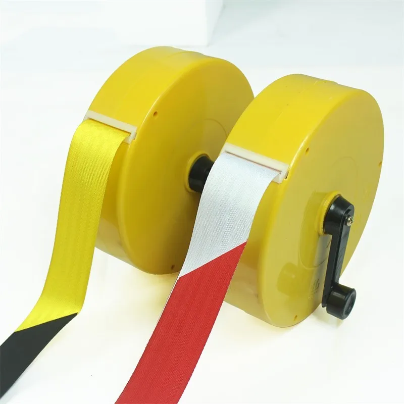 1pc safety warning belt isolation belt  Double-sided printing black and yellow canvas  Warning belt line 50 meters