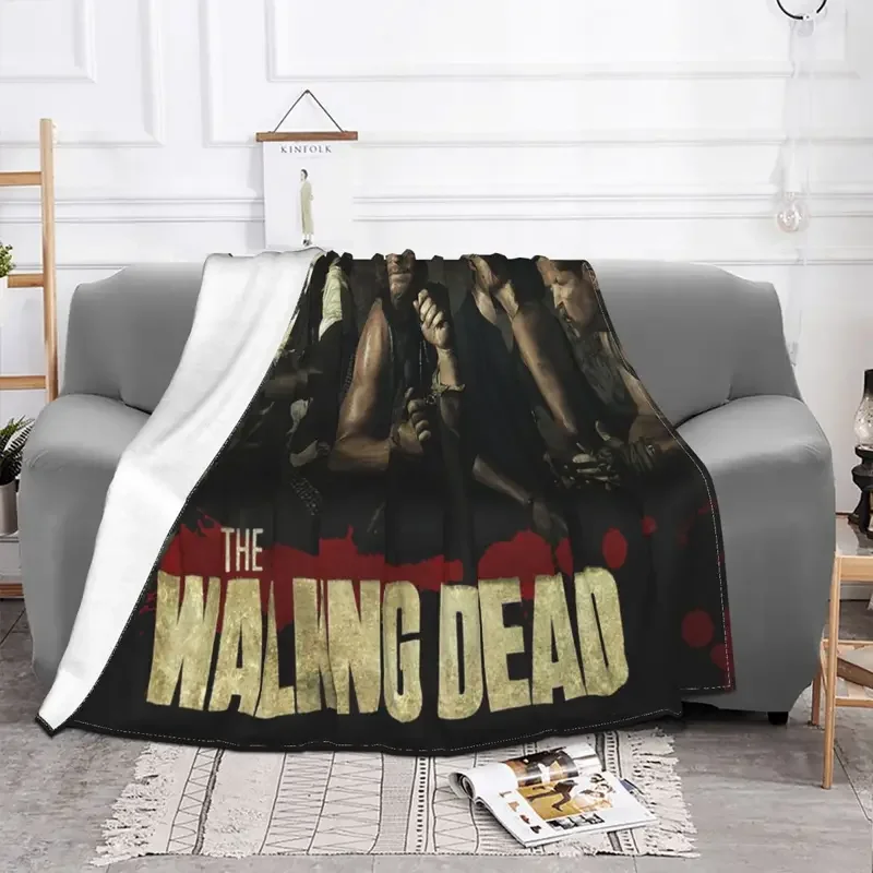 The Walking Dead Drama Blankets Fleece Printed Horror Zombie Multi-function Super Soft Throw Blankets for Bed Outdoor Rug Piece