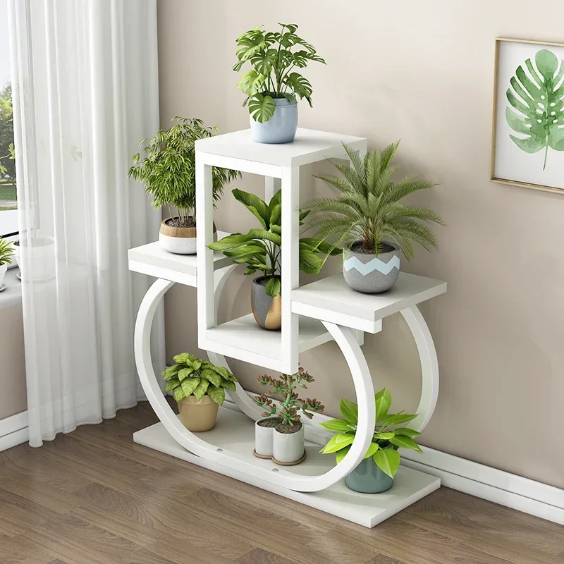 Flower stand, shelf indoor floor-to-ceiling balcony, bay window, wrought iron shape, creative succulent green rose