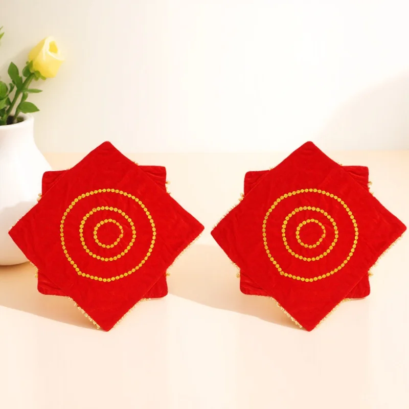 

2Pcs Dance Handkerchief Yangko Red Pleuche Material Durable Lightweight Rotating Prop Performance Party Stage Worship Flags for