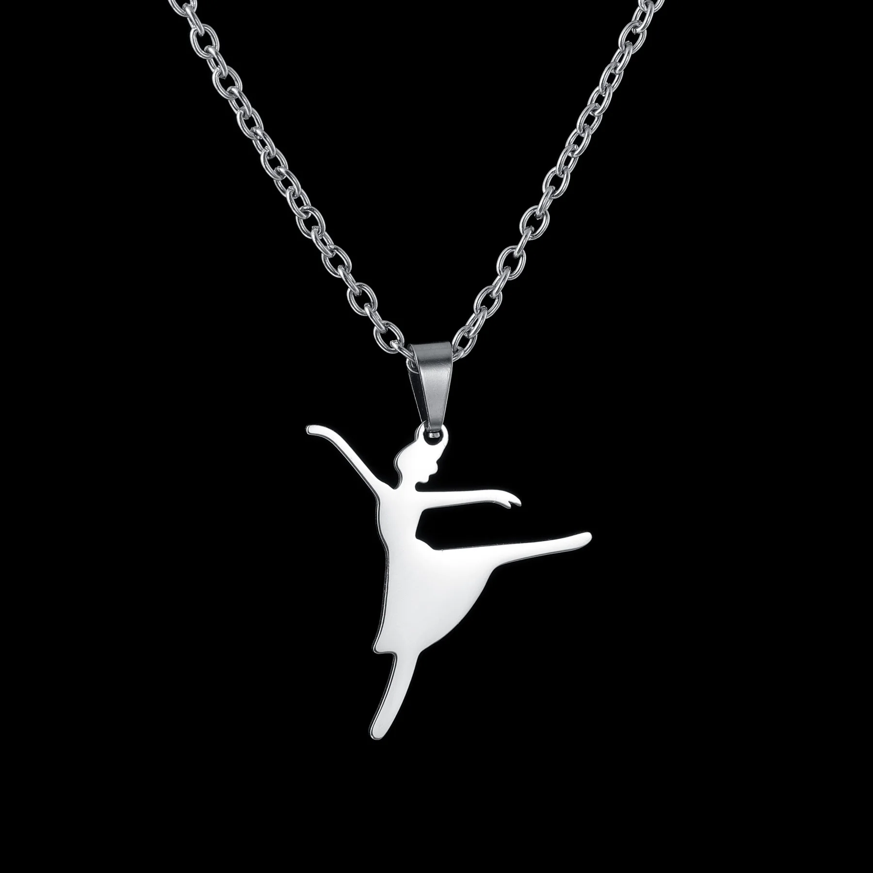 Female Kongfu Design Geometric Pendant Necklace Taekwondo Girl Gym Gymnast Choker Chain Sports Jewelry Women Anniversary Gifts