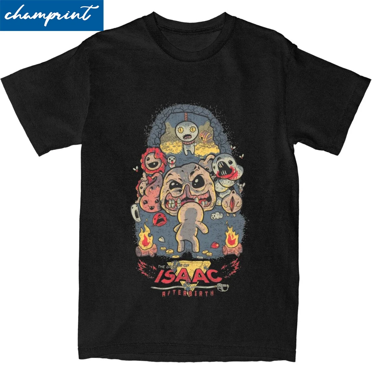 The Binding Of Isaac Gaming T Shirts for Men Women Cotton Leisure T-Shirt Crewneck Tees Short Sleeve Tops Plus Size