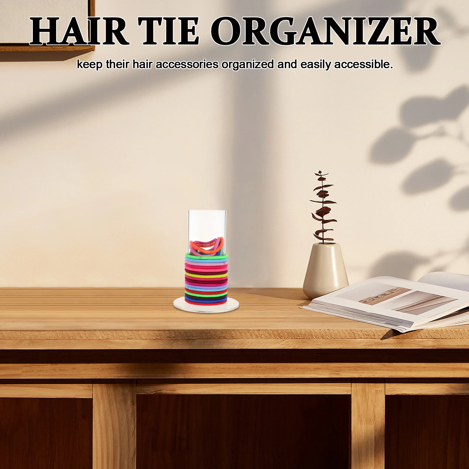 

Hair Scrunchie Display Stand Acrylic Vertical Organizer Suitable for Home Hair Tie Holder Bracelet Organizer Hairband Holder